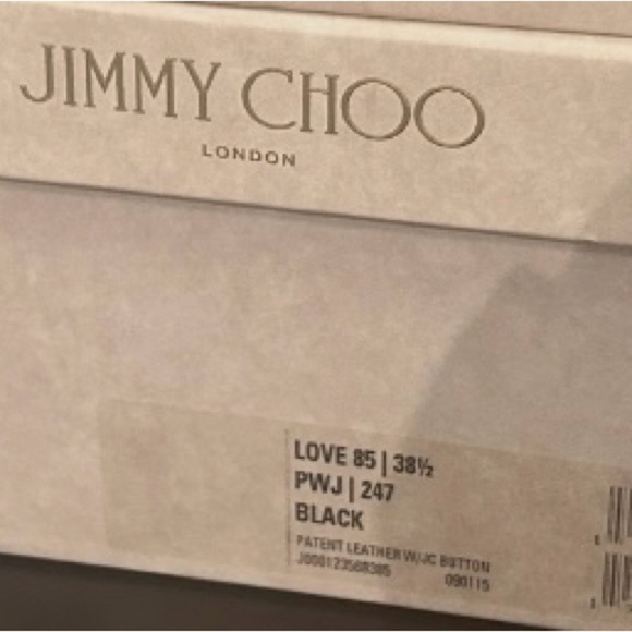 JIMMY CHOO Black Patent Leather Pumps with JC Emblem NWT | 8.5 US - Picture 5 of 15